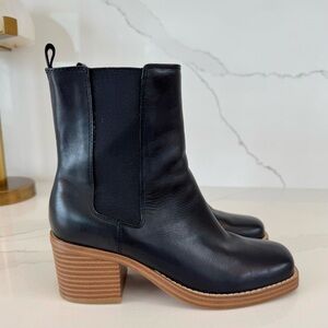 Marc Fisher Black Leather Ankle Boots